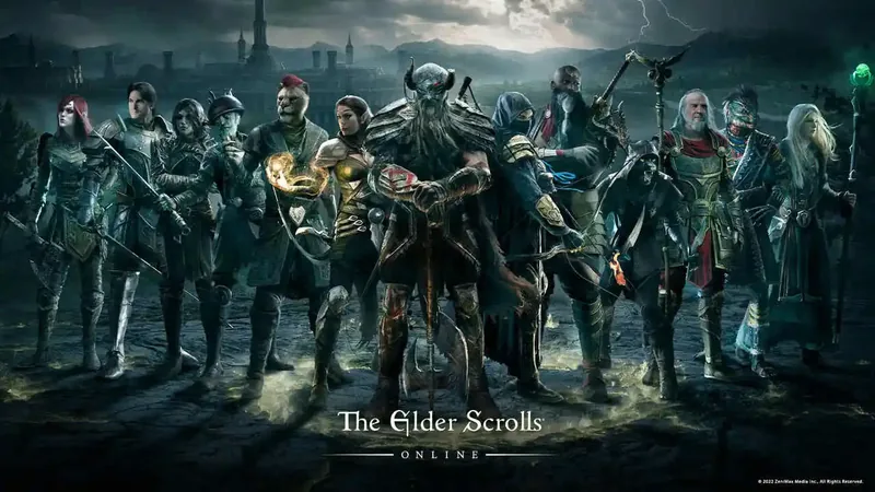 Bohaterowie trzech sojuszy na grafice promocyjnej The Elder Scrolls Online