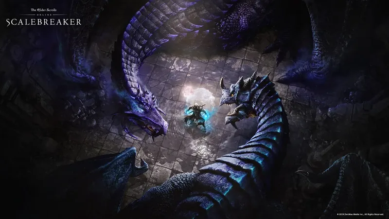 Grafika promocyjna dodatku Scalebreaker do The Elder Scrolls Online