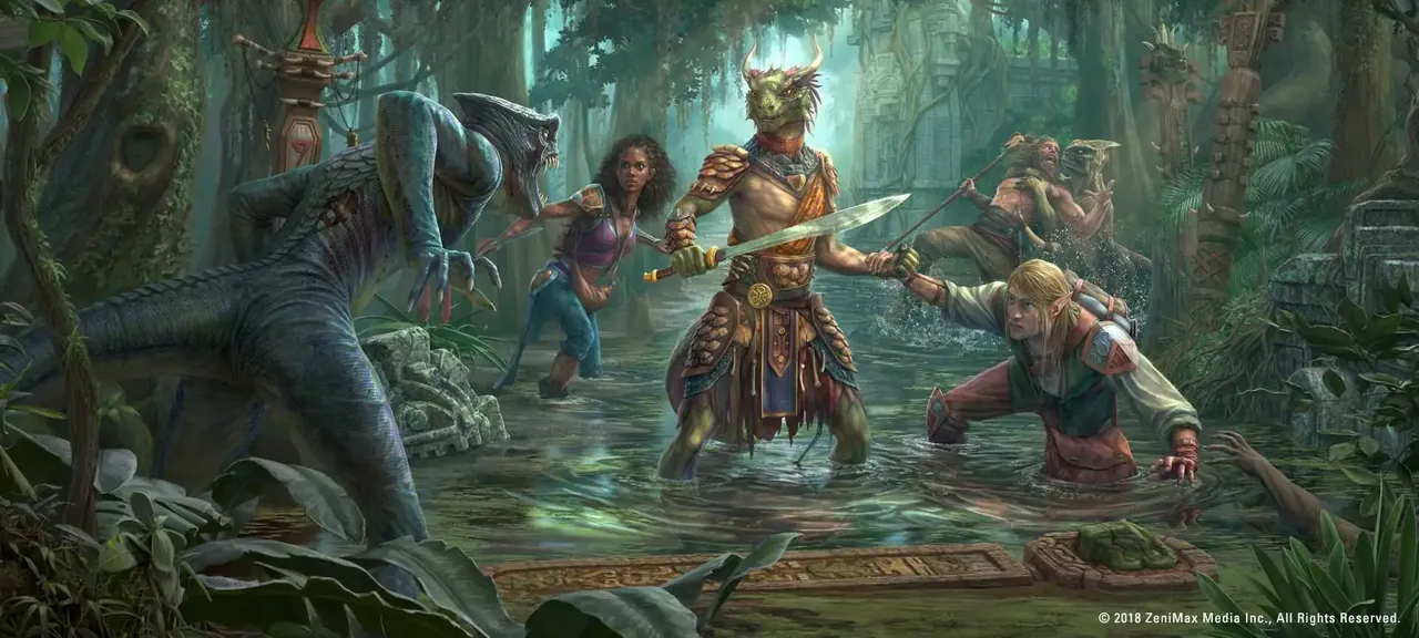 Potyczka na bagnach Murkmire wśród ruin Argonian