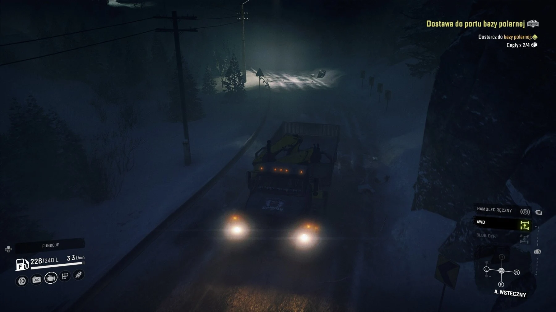 Snowrunner - śnieg nocą