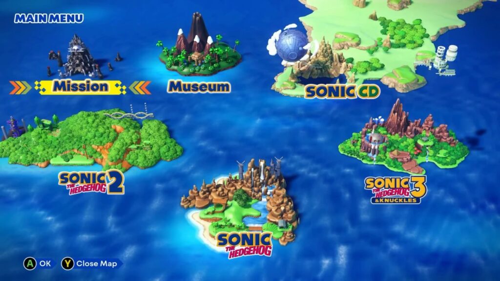 Sonic Origins Menu