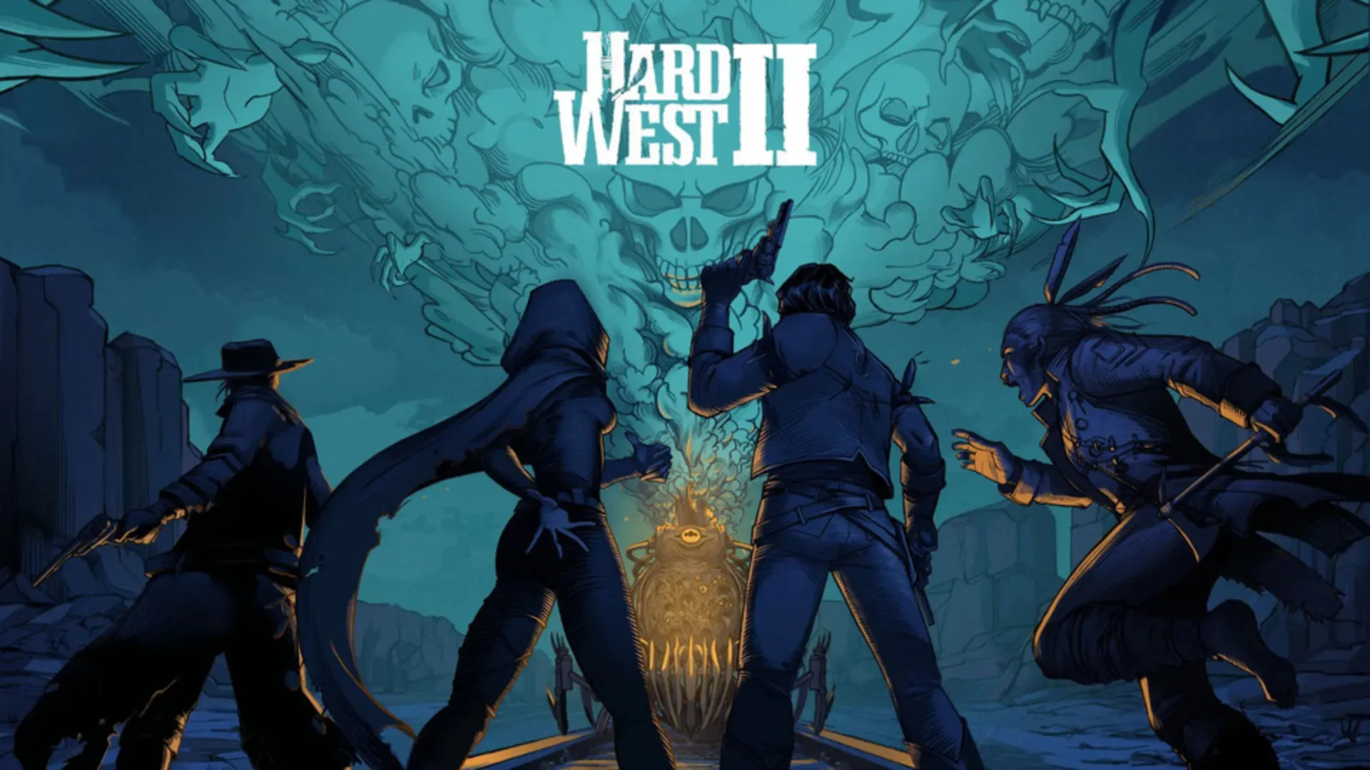 Hard West II — ekran tytułowy i logo