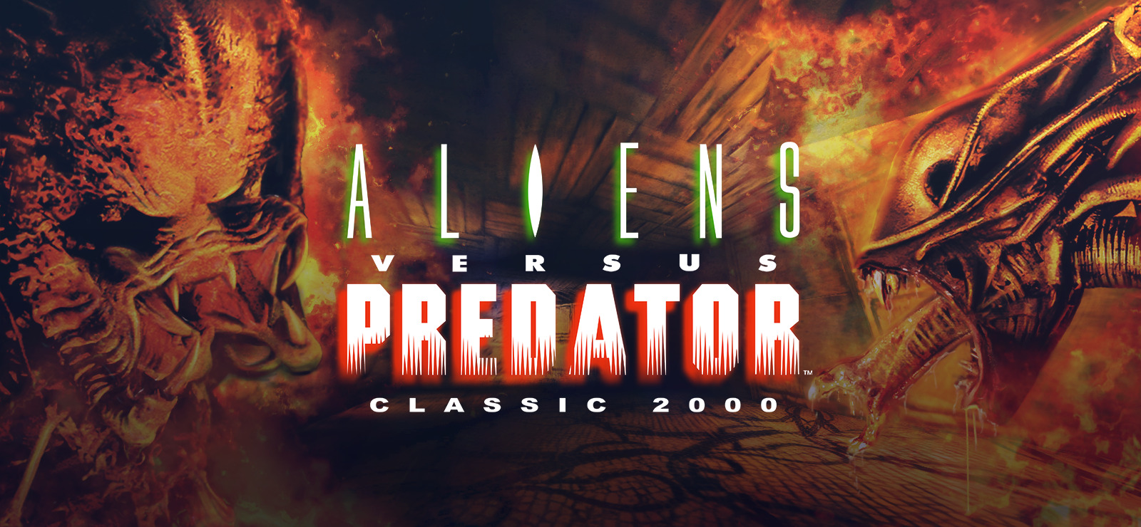 Aliens versus Predator - classic 2000. Na obrazku przedstawione są wymienione wcześniej 2 postacie.