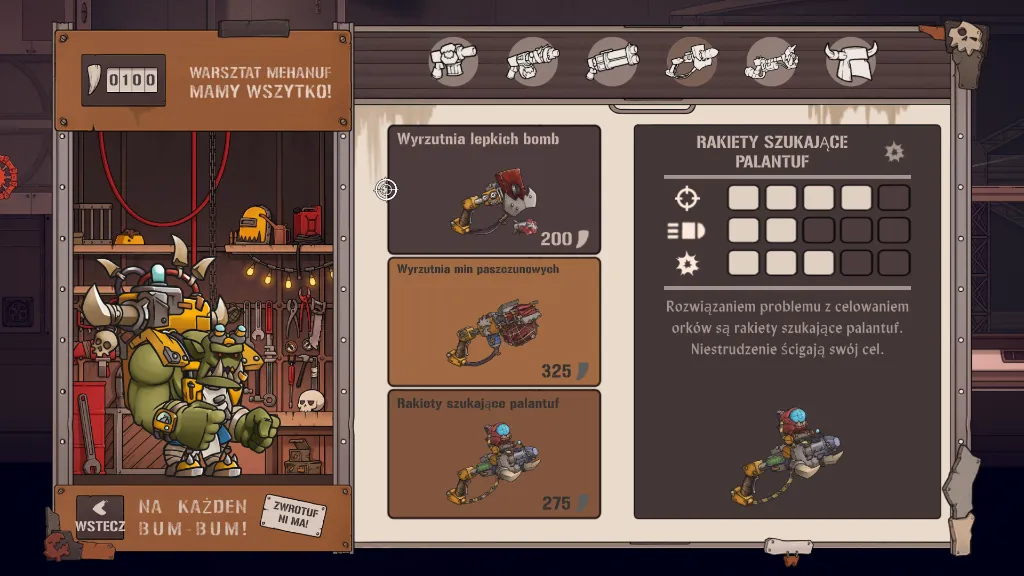 Ekran sklepu w grze W40K: Shootas, Blood and Teef