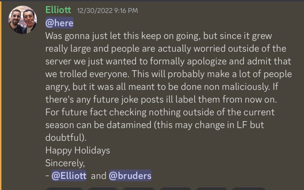 Destiny 2 Datamined Apology