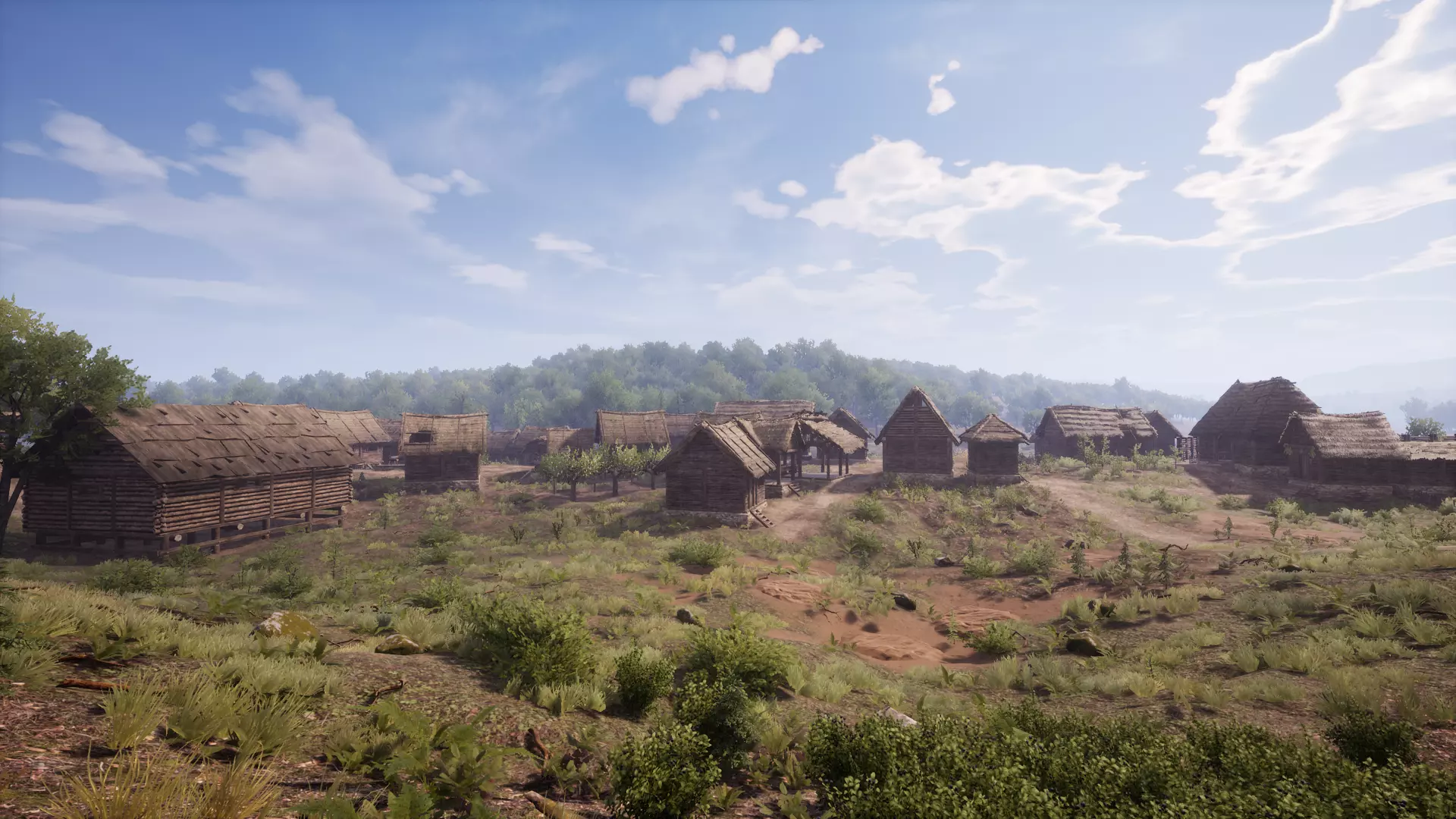 Medieval Dynasty - widok na osadę zbudowaną przez gracza