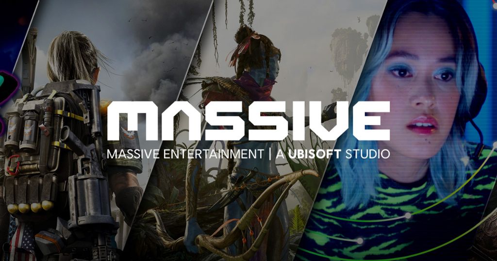 Logo Massive Entertainment na tle ujęć z ich poprzednich gier