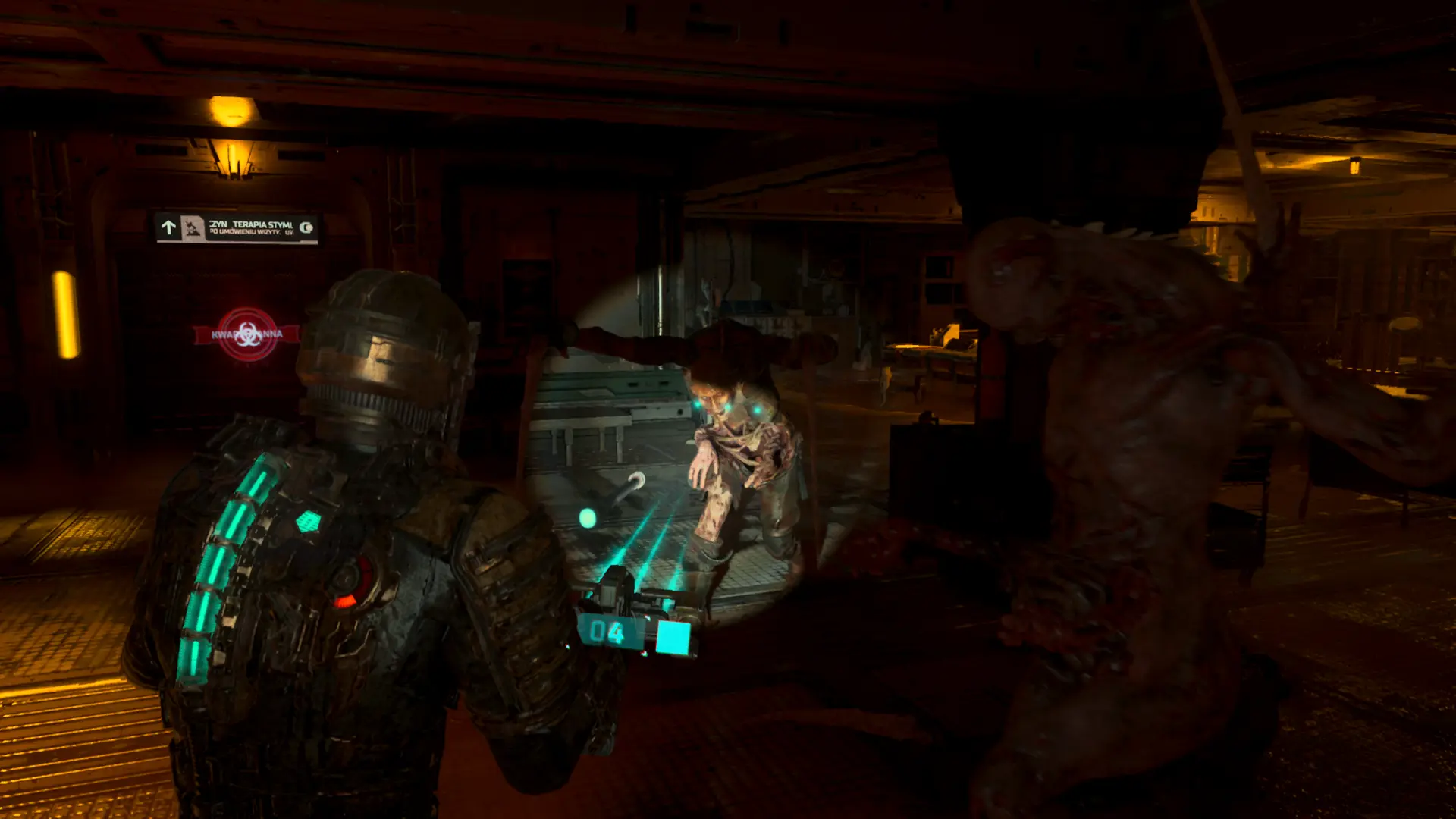 Dead Space. Chłop celuje do stworów