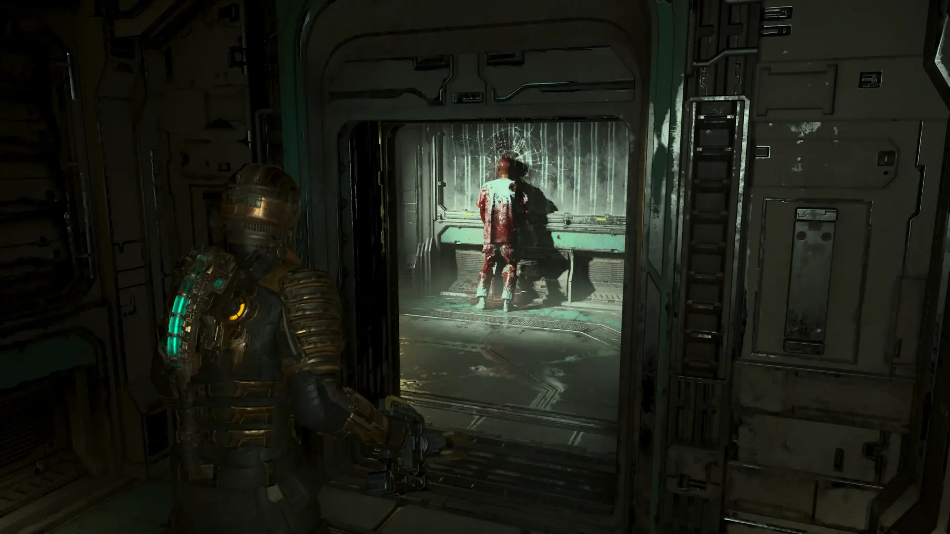 Dead Space. Chłop patrzy na bardzo smutnego chłopa