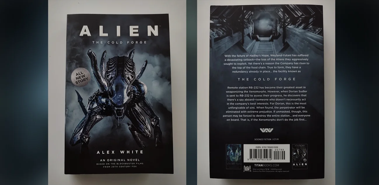 Alien The Cold Forge - przód i tył książki