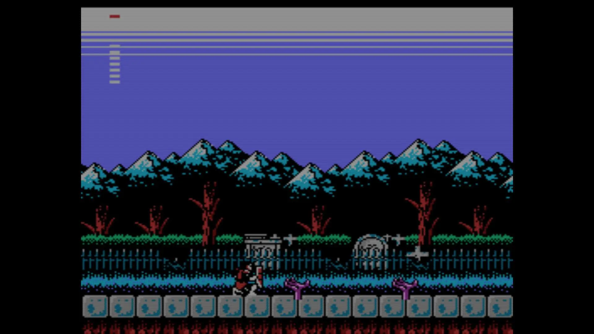 Castlevania II chłop patrzy na rękę (nie swoją)