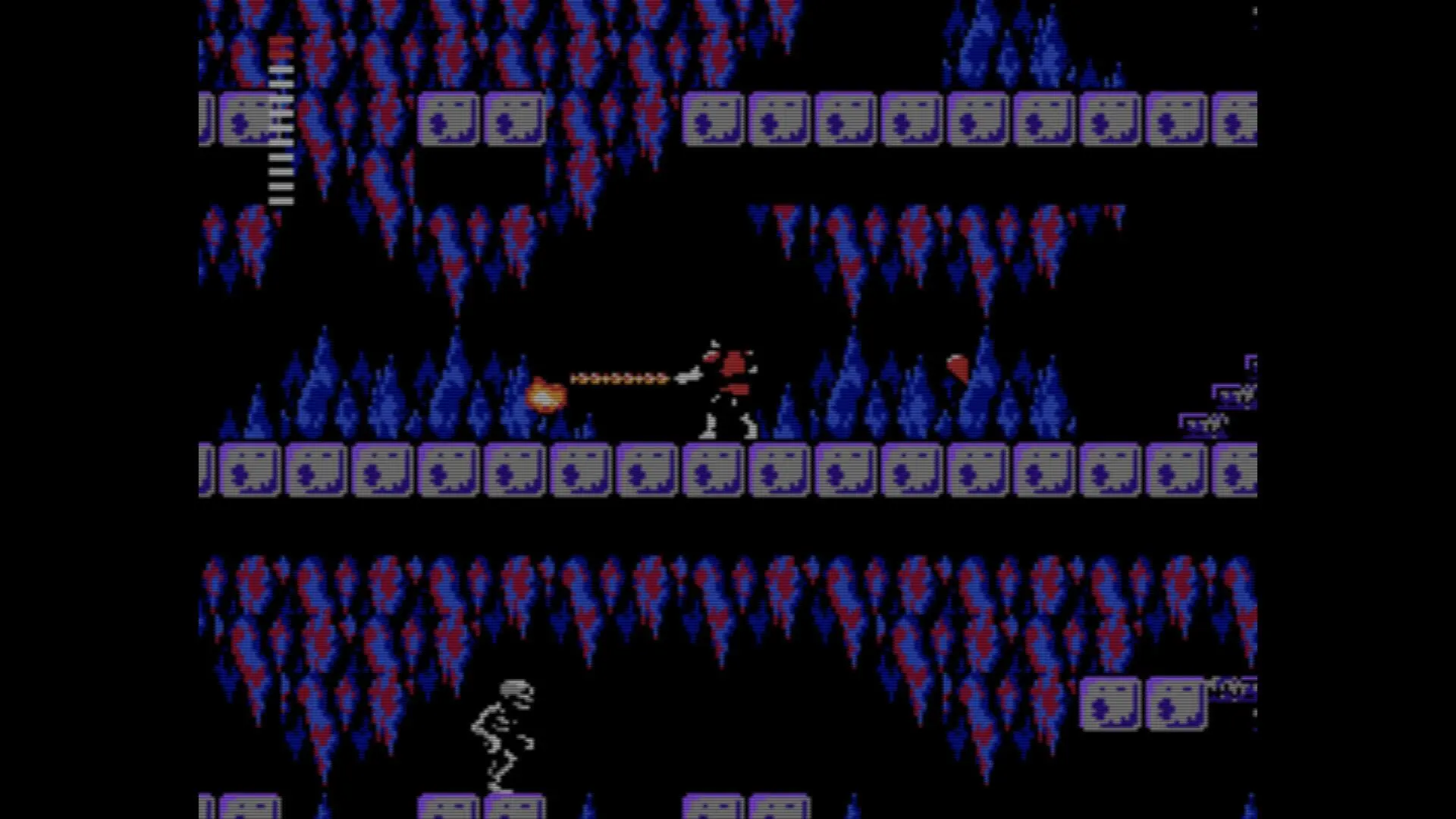 Castlevania II chłop biczuje ogień