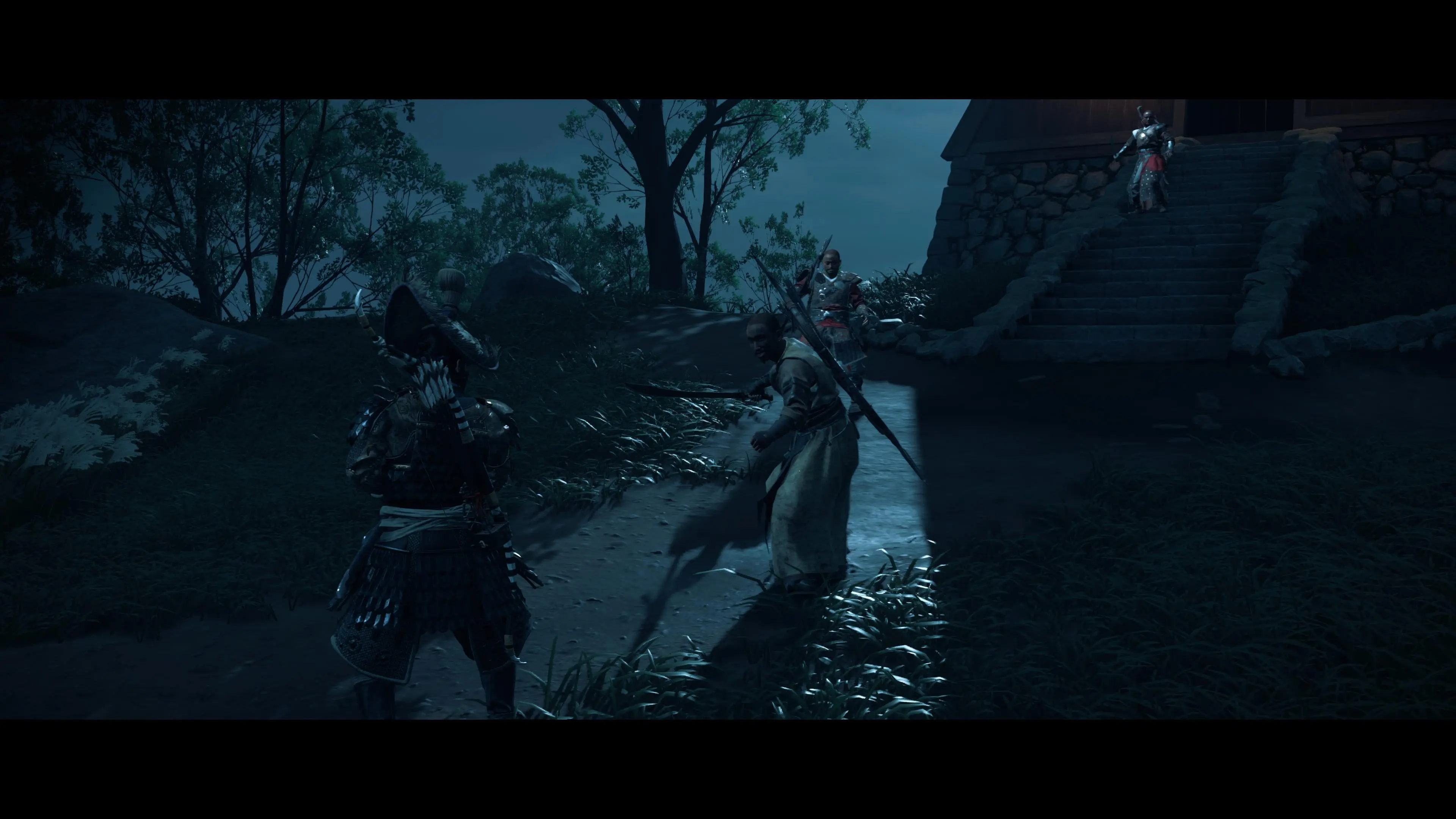 Ghost of Tsushima chłopy walczą nocą