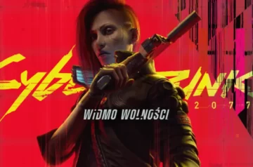 V, postać z Cyberpunk 2077, na niej napis Widmo Wolności – Phantom Liberty