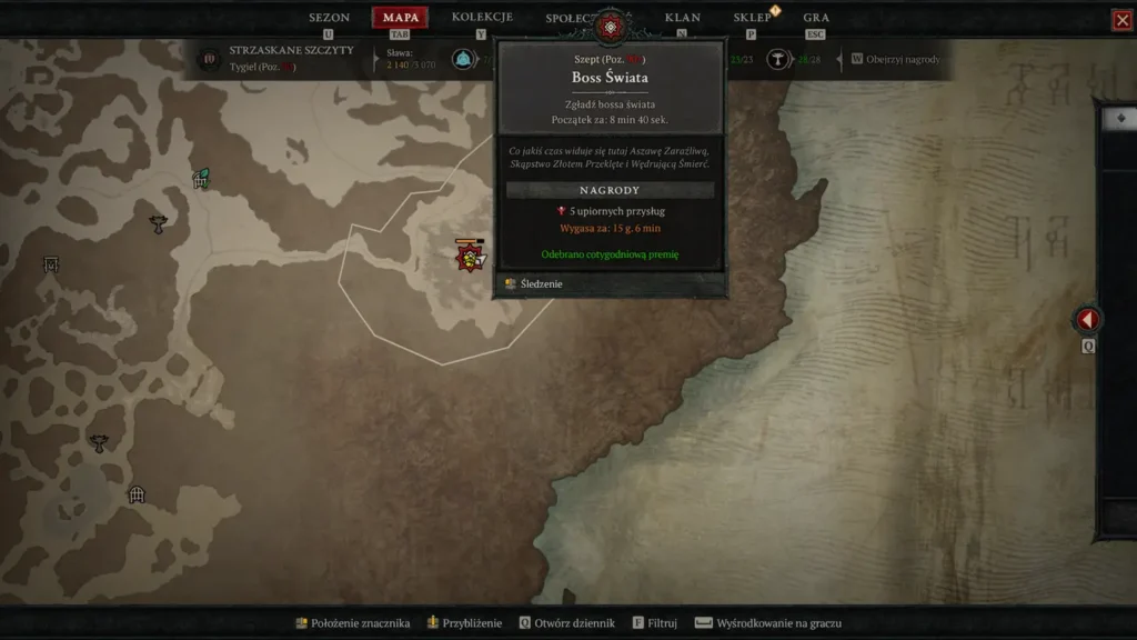 Diablo 4 World Boss Map