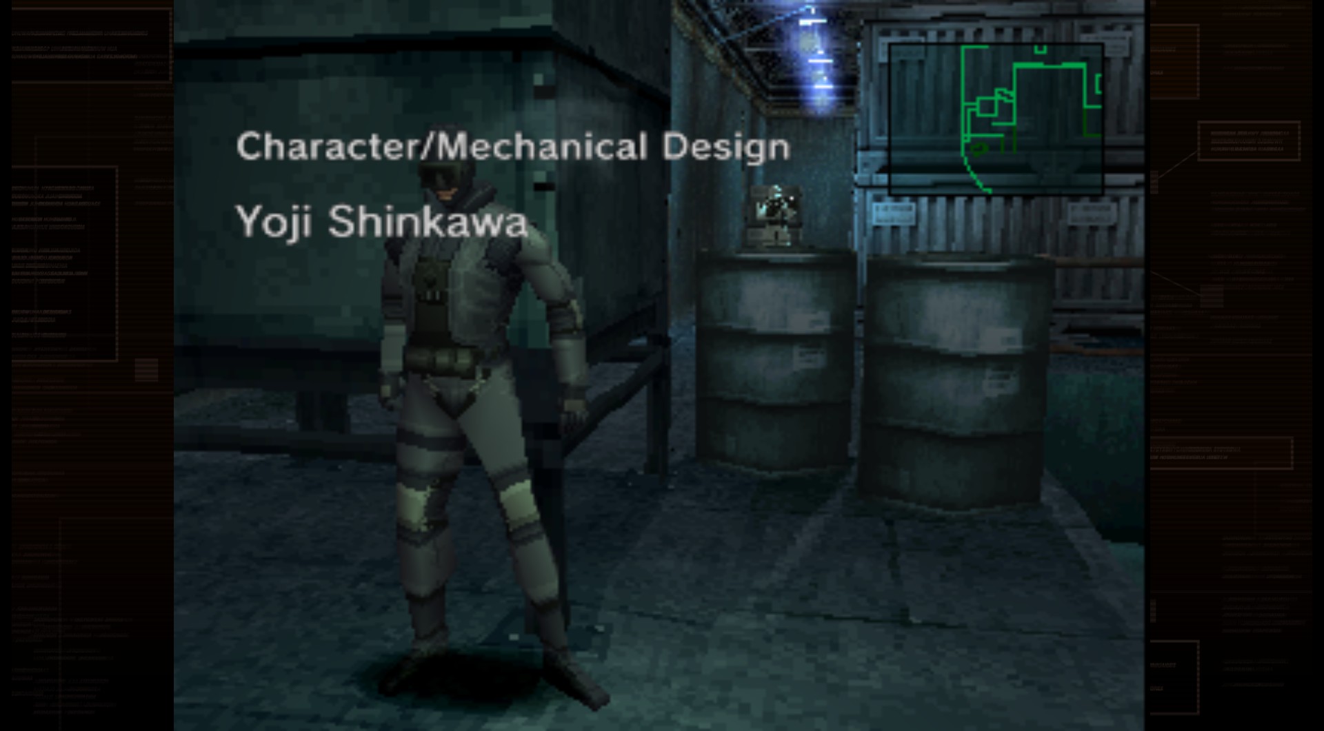 Solid Snake kryjący się przed wrogami w Metal Gear Solid
