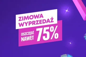 Reklama promocji Zimowa wyprzedaż na tle symboli playstation