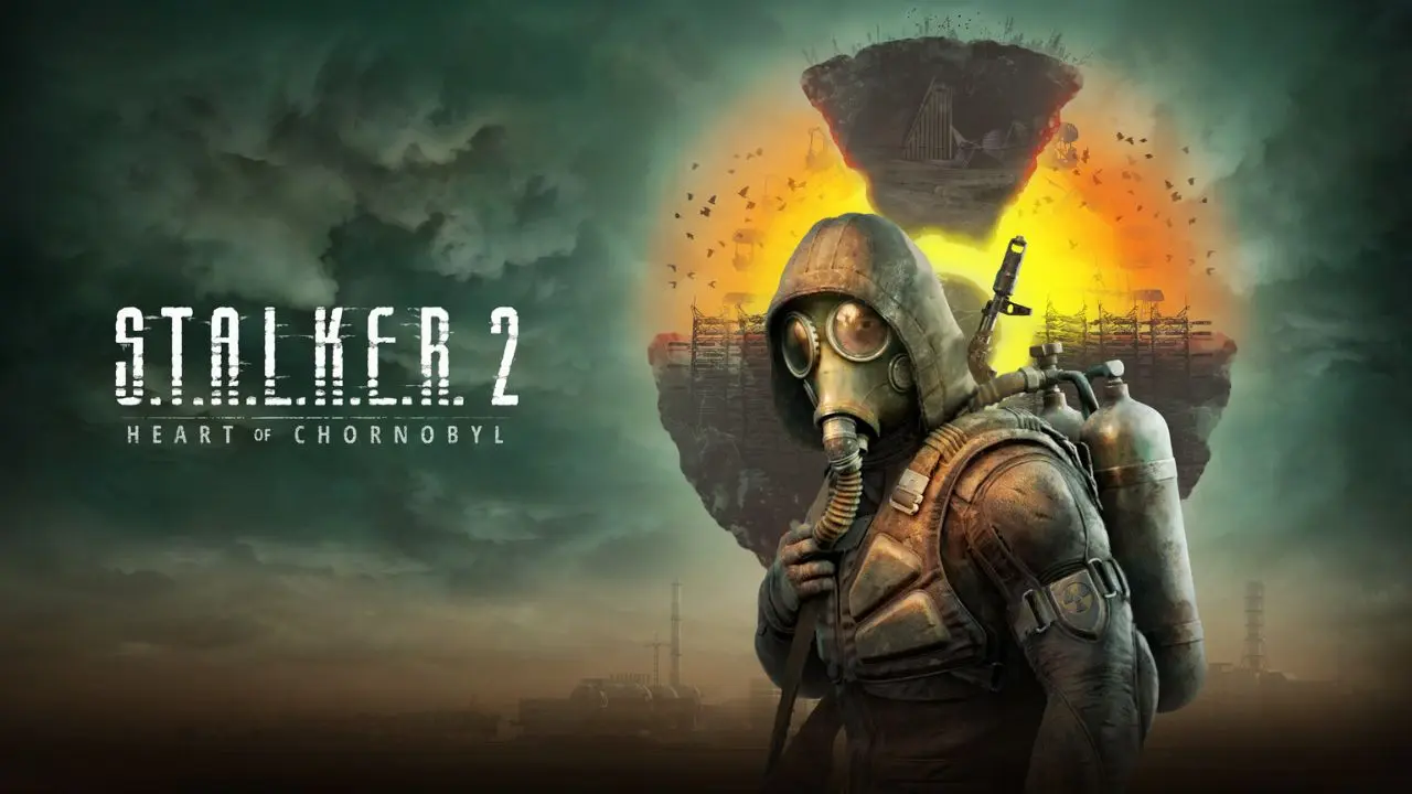 STALKER 2 – okładka promocyjna gry. Na obrazku widzimy postać w masce gazowej