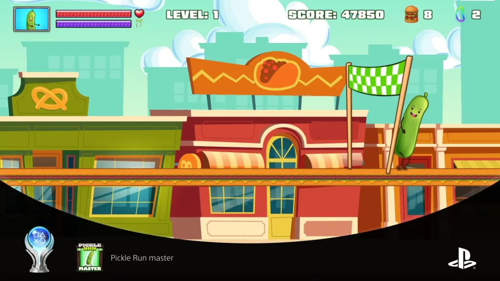 Szybkie platyny na PlayStation - screen z gry Pickle Run.