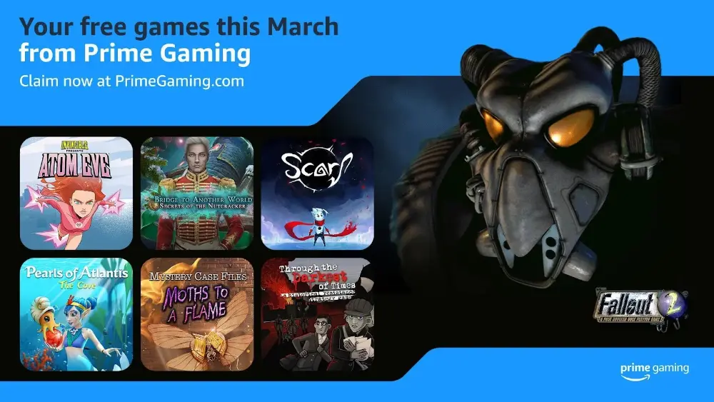 loga dostępnych gier w zestawie na marzec od amazon prime gaming