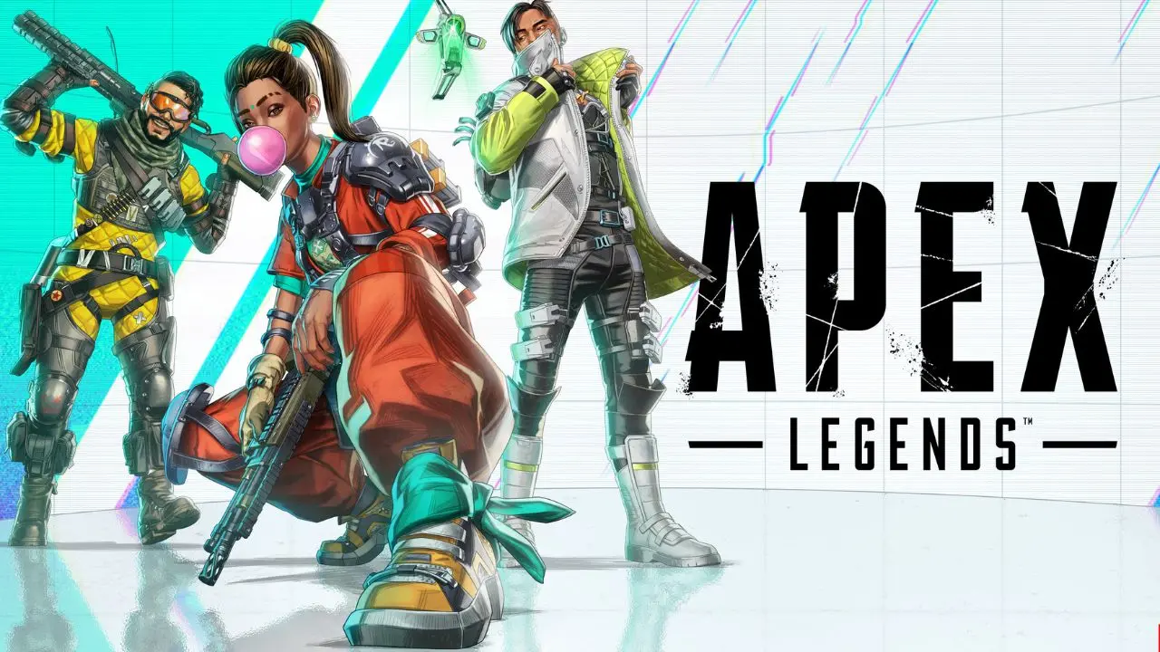 Grafika promocyjna Apex Legends. Prezentuje 3 bohaterów strzelanki