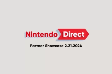 Nintendo Direct (Luty 2024) - grafika główna z mario i logiem