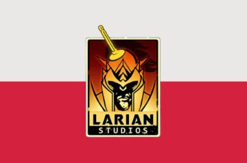 Logo Larian Studios na polskiej fladze.