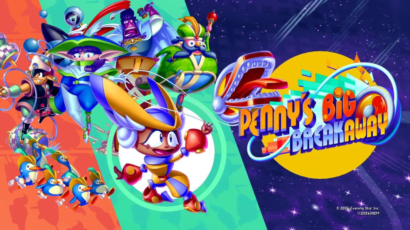 Penny’s Big Breakaway grafika promocyjna i ekran startowy gry