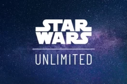 Shadows Of The Galaxy — logo Star Wars Unlimited na tle gwieździstego nieba