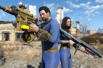 Główny bohater/bohaterka Fallout 4 broniący się nawzajem