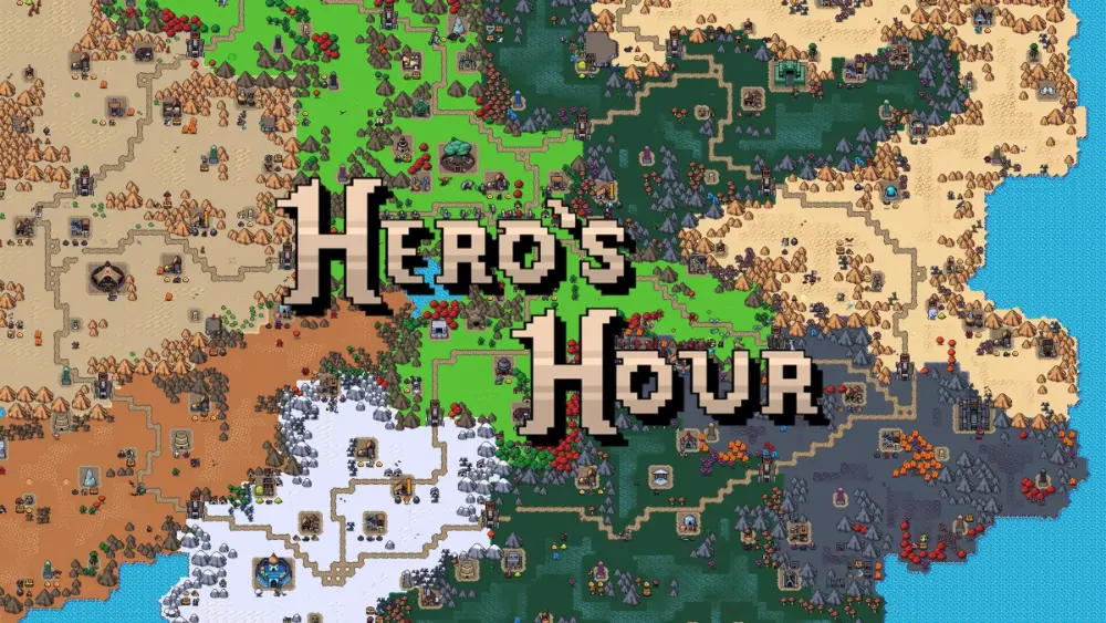 Mapa świata w Heroes Hour i jego logo