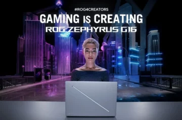 ROG4Creators – schludnie ubrana kobieta przed laptopem