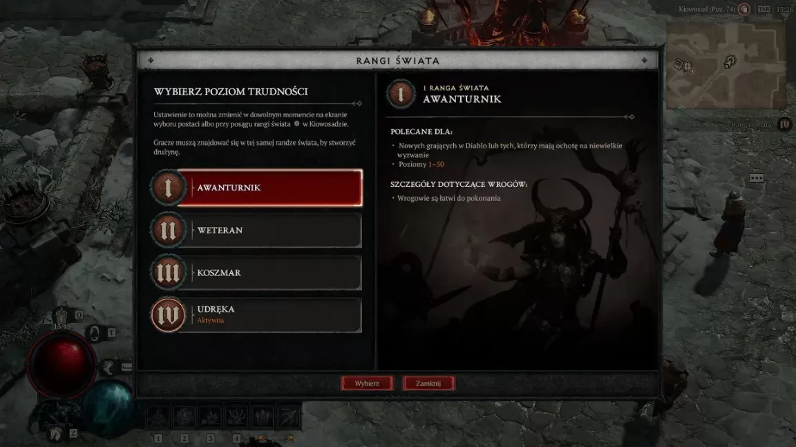 Diablo IV - Pierwszy poziom trudności
