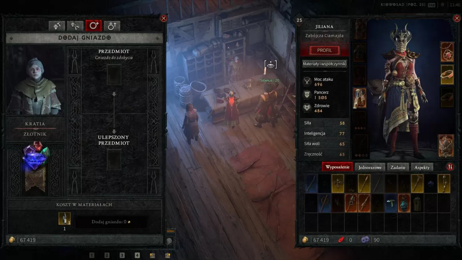 Złotnik w Diablo - dodawanie gniazda do ekwipunku