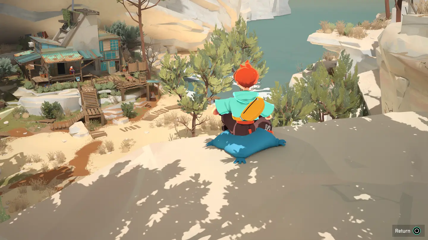 Sauge siedzi na skale i spogląda na domek swojej przyjaci&oacute;łki Rose.