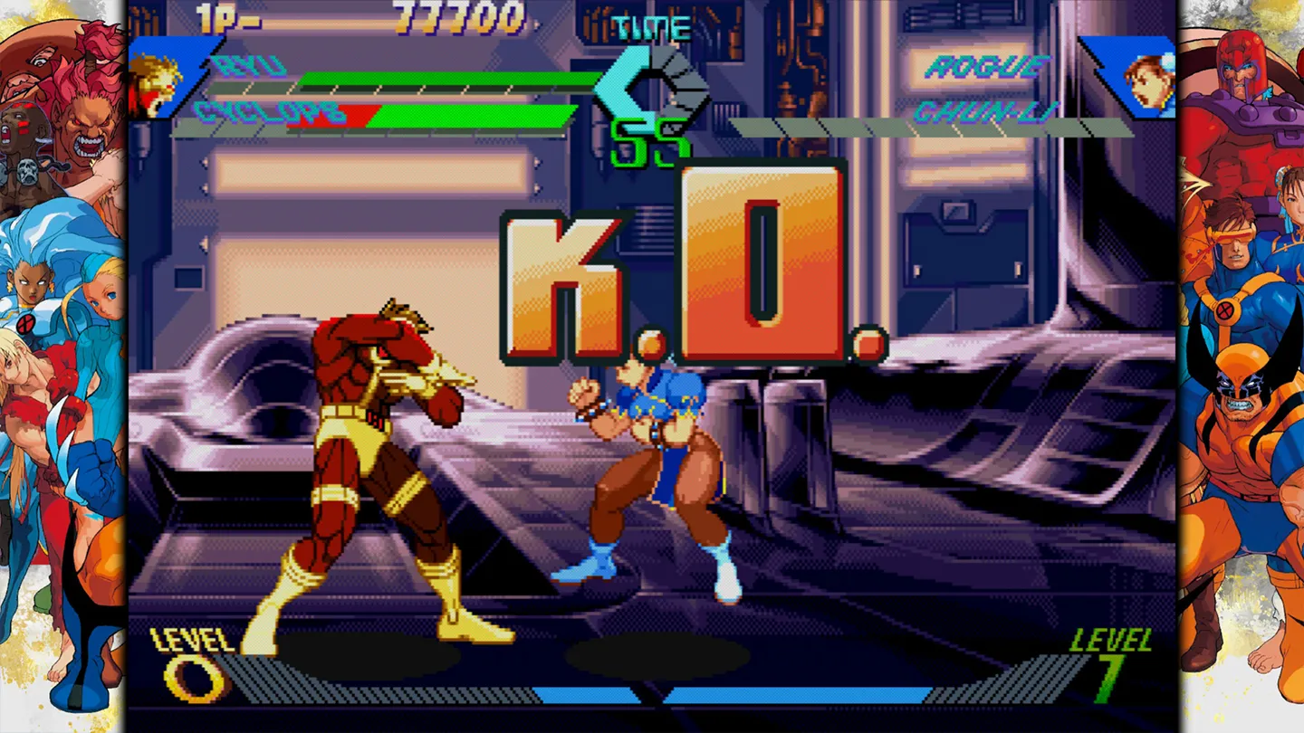 Screen z jednej gier kolekcji Marvel vs. Capcom Fighting Collection: Arcade Classics.