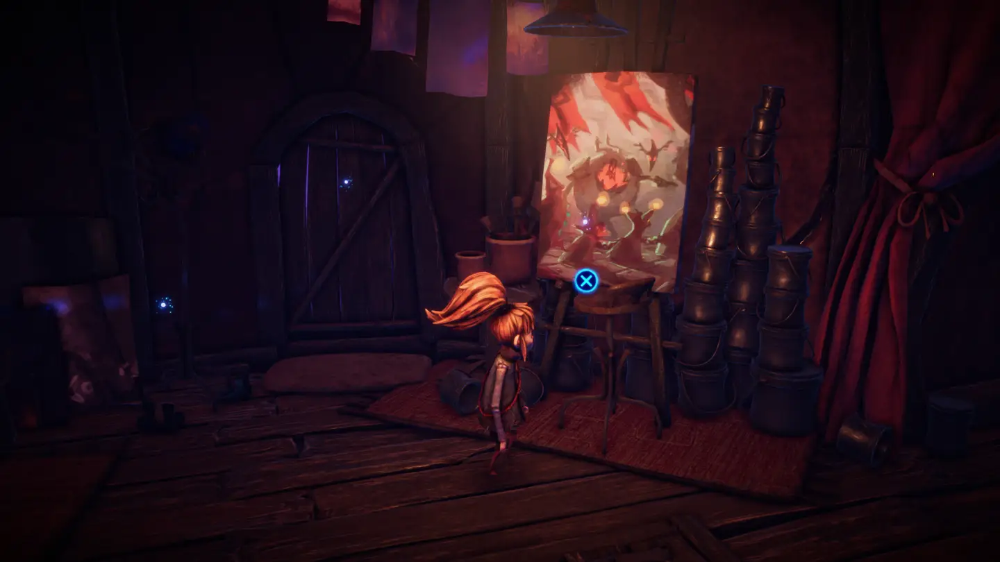 Zrzut ekranu z gry Lost in Random - wnętrze domu Even.