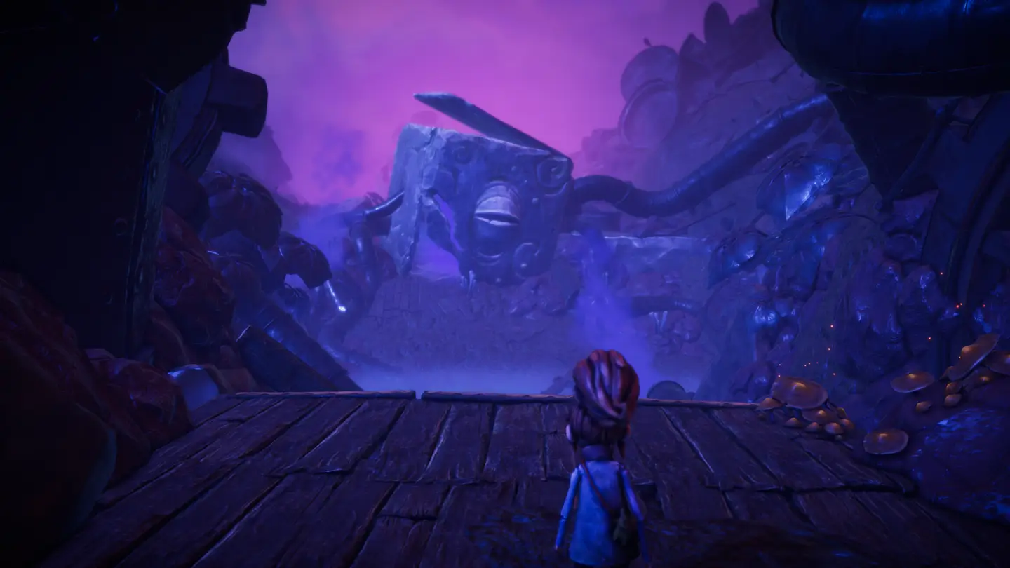 Zrzut ekranu z gry Lost in Random - widok na dolinę zaginionych kostek.