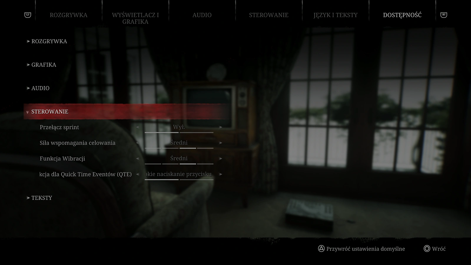 Ustawienia dostępności w Silent Hill 2 - Rozgrywka.