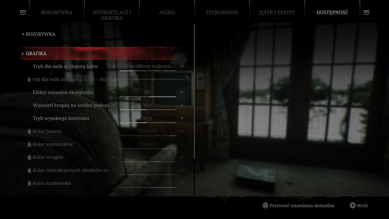 Ustawienia dostępności w Silent Hill 2 - Sterowanie.