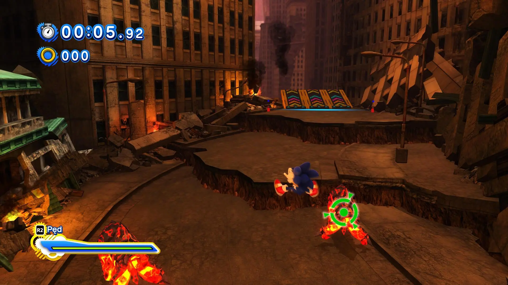 Sonic Generations - zniszczone miasto