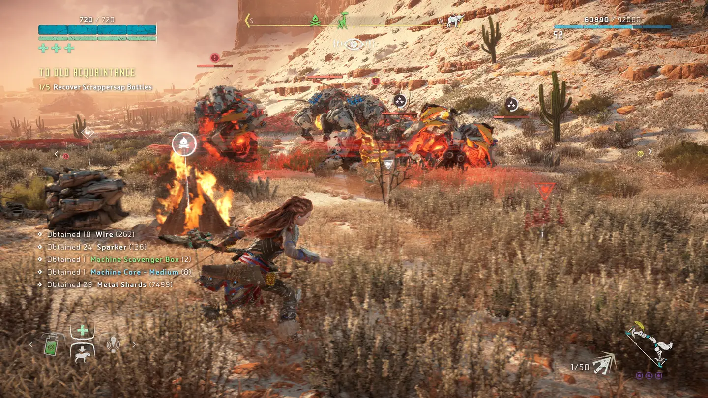 Widok stada Trampler&oacute;w pędzącego w stronę Aloy.