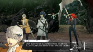 Metaphor ReFantazio - zrzut ekranu obrazujący scenkę sytuacyjną.