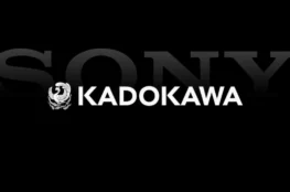 Logo Kadokawa z wyłaniającym się za nim logiem Sony.