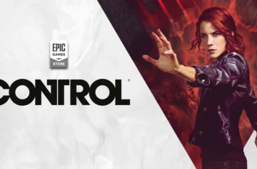 Epic Games Store udostępnia za darmo grę Control - grafika promocyjna przedstawia główną bohaterkę Jesse Faden w czarnej kurtce, używającą paranormalnych mocy na czerwono-białym tle, obok charakterystycznego logo gry
