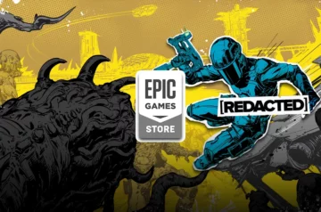 Epic Games Store oferuje za darmo [REDACTED] - grafika promocyjna w komiksowym stylu przedstawia strażnika w niebieskim kombinezonie walczącego z czarnym, potwornym stworzeniem na żółtym tle