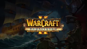 Logo Warcraft II Remastered na grafice głównej z gry.