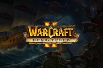 Logo Warcraft II Remastered na grafice głównej z gry.