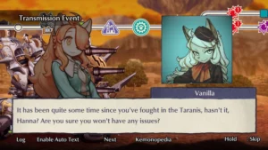 Fuga Melodies of Steel 3 - zrzut z gry, ekran konwersacji.