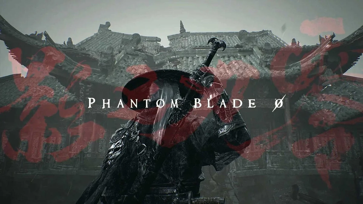 Grafika z Phantom Blade Zero z widoczną postacią na tle zrujnowanego domu.